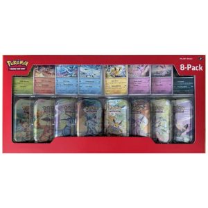 Pokemon TCG SV8.5 Prismatic Evolutions Costco 8-Pack Mini Tins Bundle (*Damaged Outer Box)